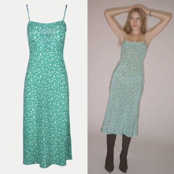 NEW REALISATION PAR The Amelia Slip dress in “Poison Ivy” green - Picture 1 of 12